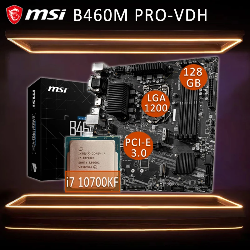 LGA 1200 MSI B460M PRO VDH Motherboard With Intel Core i7 10700KF