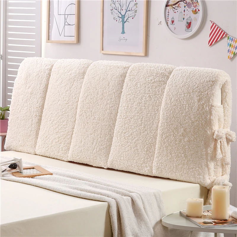 

Modern winter new lamb sweaster bed cover double-sided thickening anti-collision head sponge bed head cover hood pad cushion