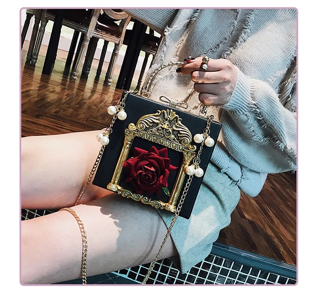 Coffin Bag Gothic Punk Red Lacquer Embroidery Makeup Bag Girls Messenger Bag  Female Japanese Cute Lolita Clutch Purse - AliExpress