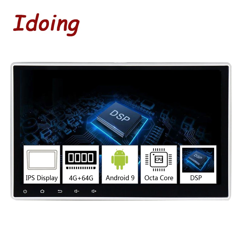 Sale Idoing10.2"PX5 4G+64G Android 9.0 For Universal Car GPS DSP Radio Player IPS screen Navigation Multimedia Bluetooth No 2 din DVD 1