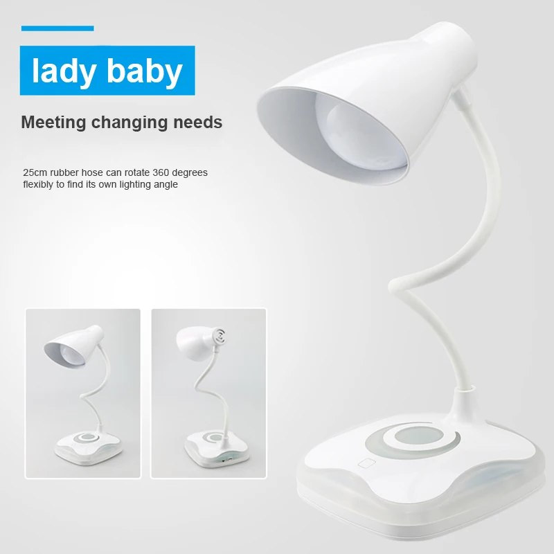 

Hot LED Desk Lamp Dimmable 3 Brightness Levels Light with Gooseneck for Office Reading Study XJS789