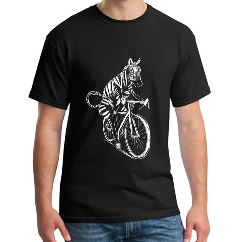 

printed Cycling Zebra Bicycle Cyclist Gift Zebras t-shirt big size s~5xL cool Humor Leisure mens t-shirts Clothes top tee