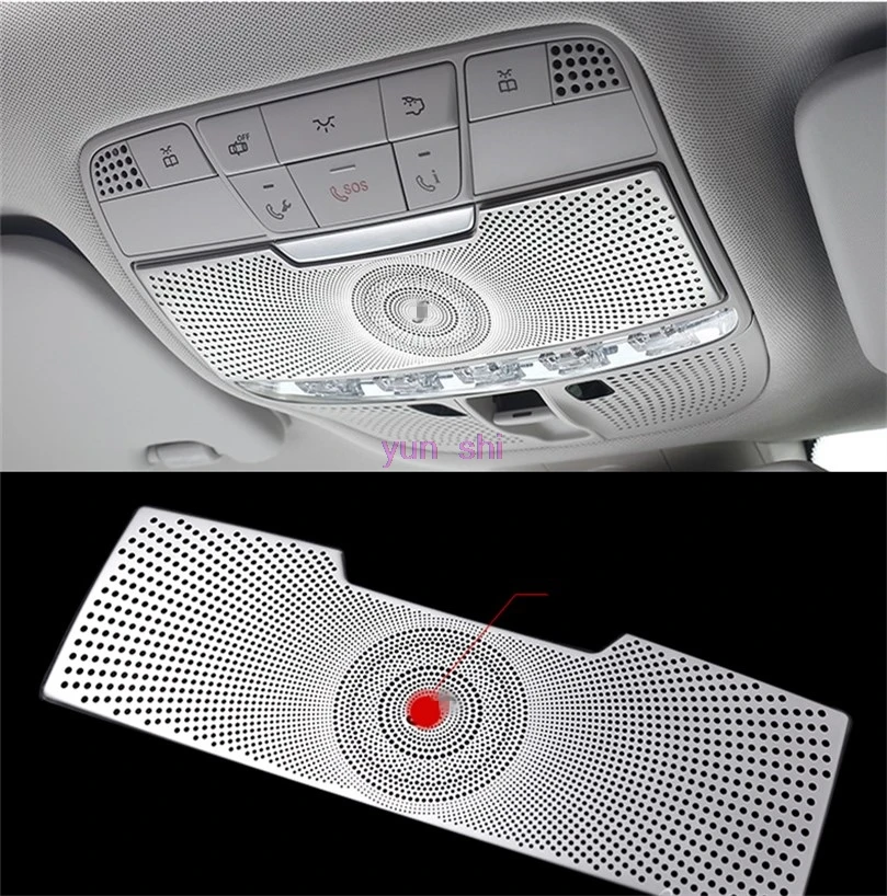 Stainless Steel Car Reading Lamp Light Trim Decoration Cover Car-styling For Mercedes Benz C class W205 GLC X205 C180L C200L etc