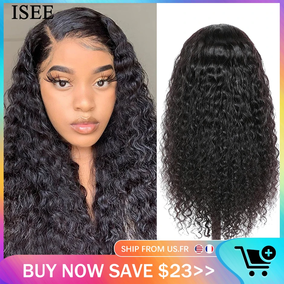 Water Wave 4X4 Lace Closure Human Hair Wigs For Women ISEE HAIR Wigs 180% Density Brazilian Water Wave 4X4 Lace Wigs
