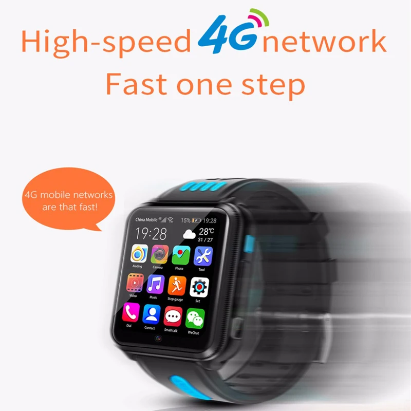 Smart watch 4G Children's Android phone kids SmartWatch with Sim Card and TF card Dual camera wifi