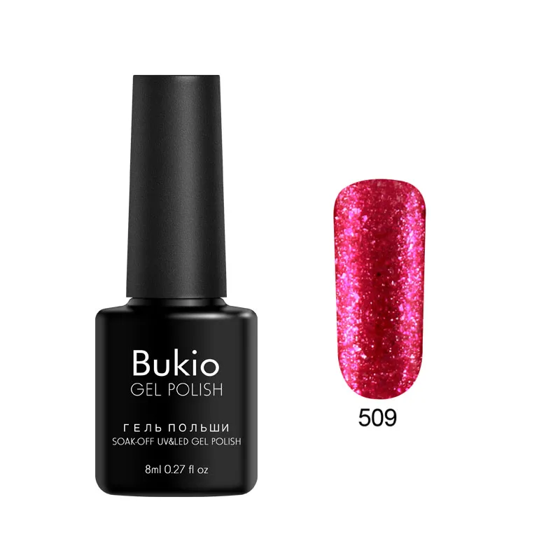Лак Bukio из белого золота с блестками УФ гель для ногтей полуперманентный
