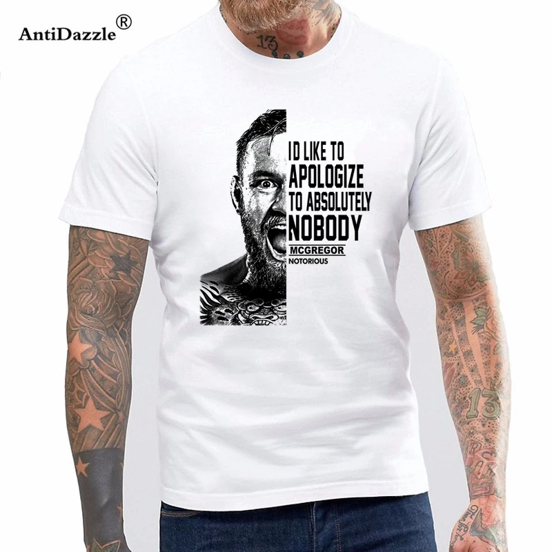 Antidazzle Conor McGregor Футболка с принтом на заказ Мужская хлопковая футболка с коротким рукавом