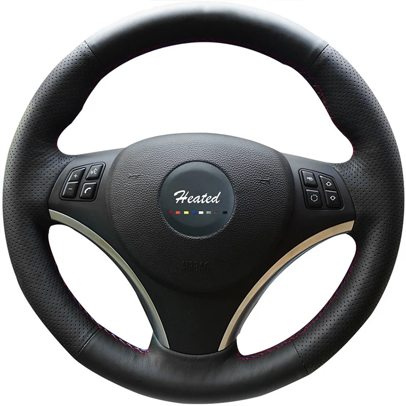 10 $ off after payment Braid on the Steering Wheel Cover for BMW E90 320i 325i 330i 335i E87 120i 130i 120d High quality leather |