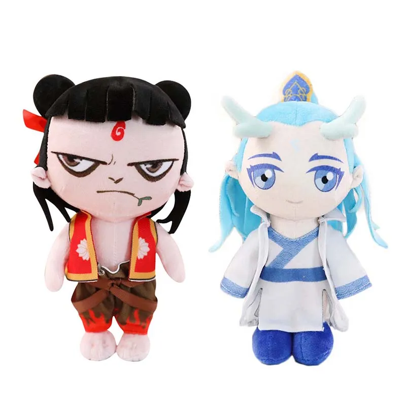 Милая аниме плюшевая кукла Ne Zha& Dragon Ao Bing материал плюшевые куклы игрушки Kawaii Подарки на день рождения для детей