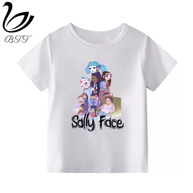 A Sally Face/Новое поступление, футболка для девочек Футболка с забавным принтом Одежда для девочек-подростков белые футболки с круглым вырезом и короткими рукавами для мальчиков - Цвет: A