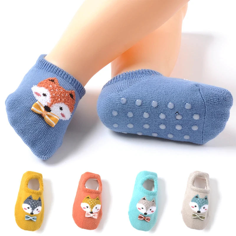 Autumn Winter Cotton Baby Boys Girls Low Cut Ankle Socks Rubber Slip resistant Floor Socks