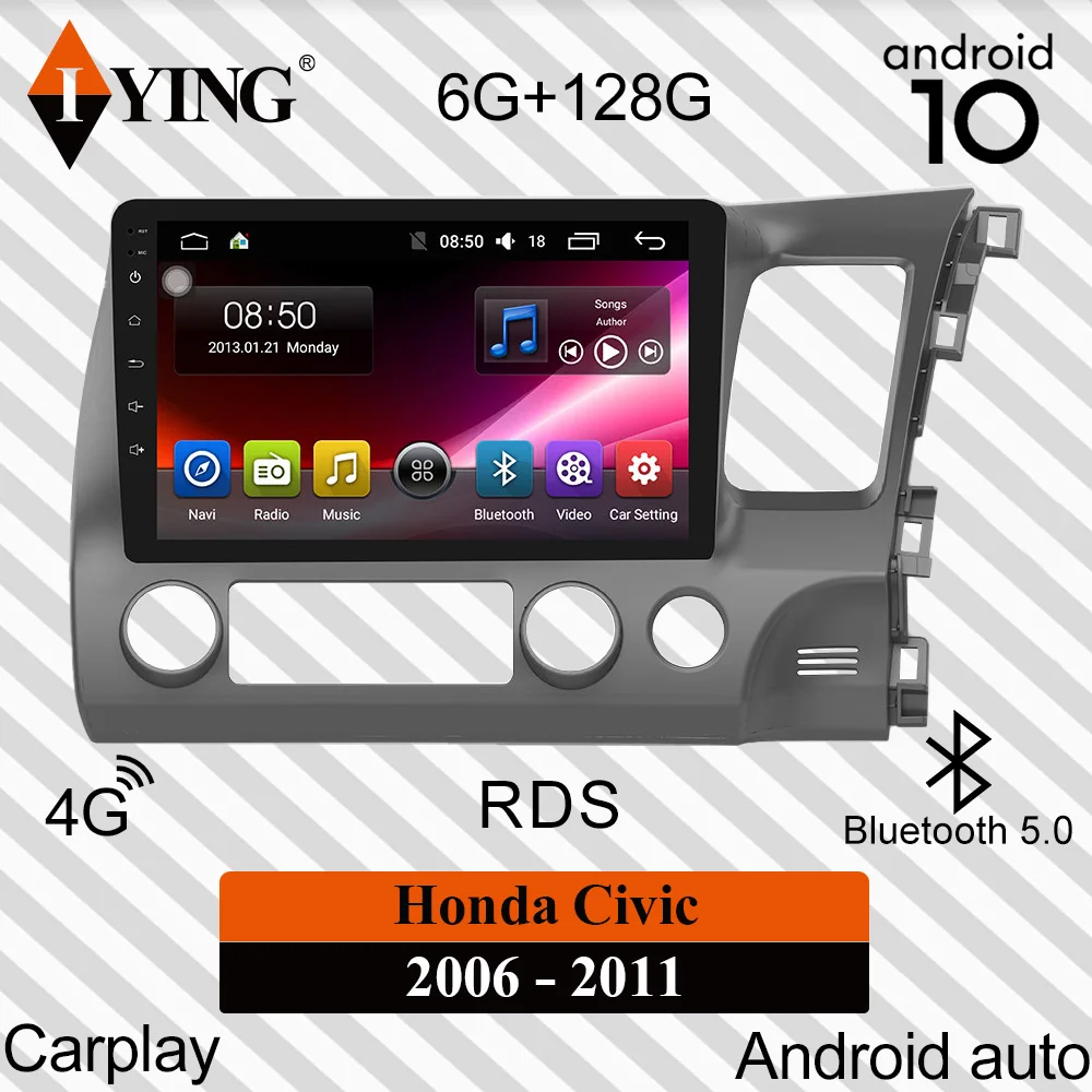 Автомобильный радиоприемник Carplay для Honda Civic 2006 2011 Android мультимедийный видеоплеер