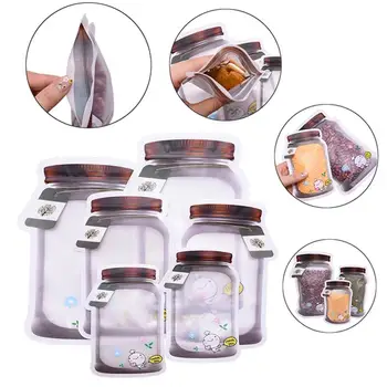 

Portable Mason Bags Jar Bottles Zipper Bag Reusable Food Storage Snack Sandwich Mason Bag Seal Fresh Sealed Bags Food Saver Bags