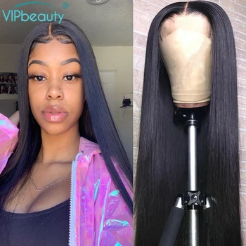 

30 Inch Straight Lace Closure Wig Peruvian Lace Closure Human Hair Wigs Pre Plucked With Baby Hair VIPbeauty Remy 4x4 Lace Wig