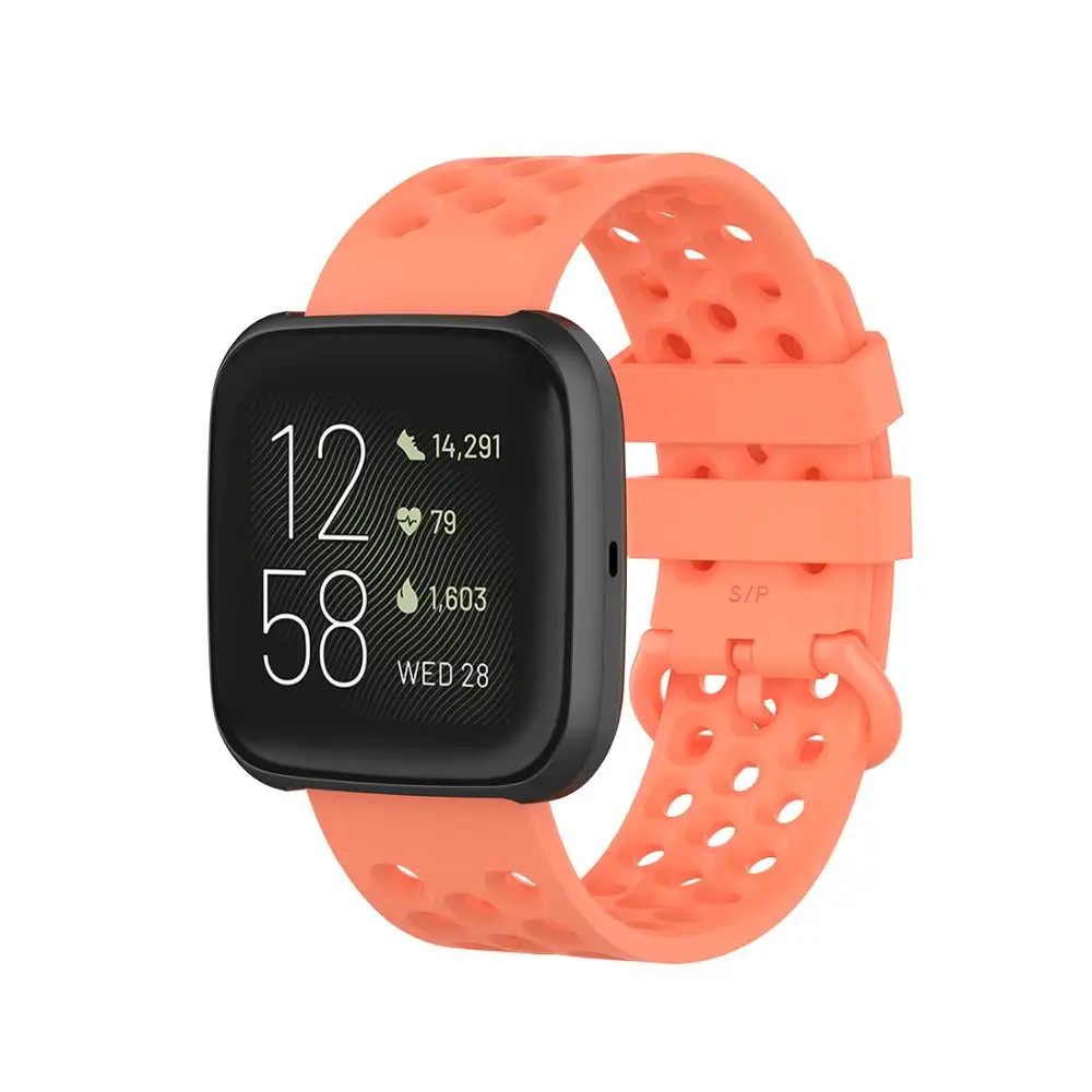 Для fitbit versa 2 Официальный спортивный мягкий силиконовый ремешок с отверстием Водонепроницаемый ремешок для наручных часов для fitbit versa/versa lite Пояса Сетки