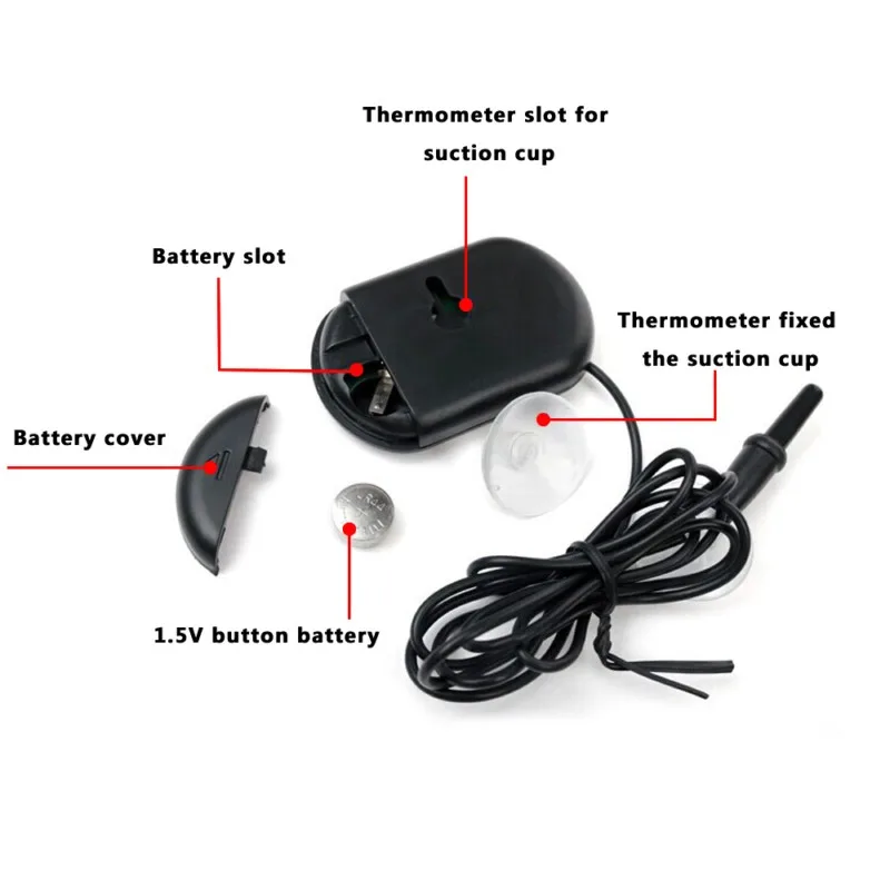 Newest Digital LCD Screen Sensor Aquarium Water Thermometer Controller Smart Temperature Fish Alarm Pet Supplies Tool Aquatic   (3)