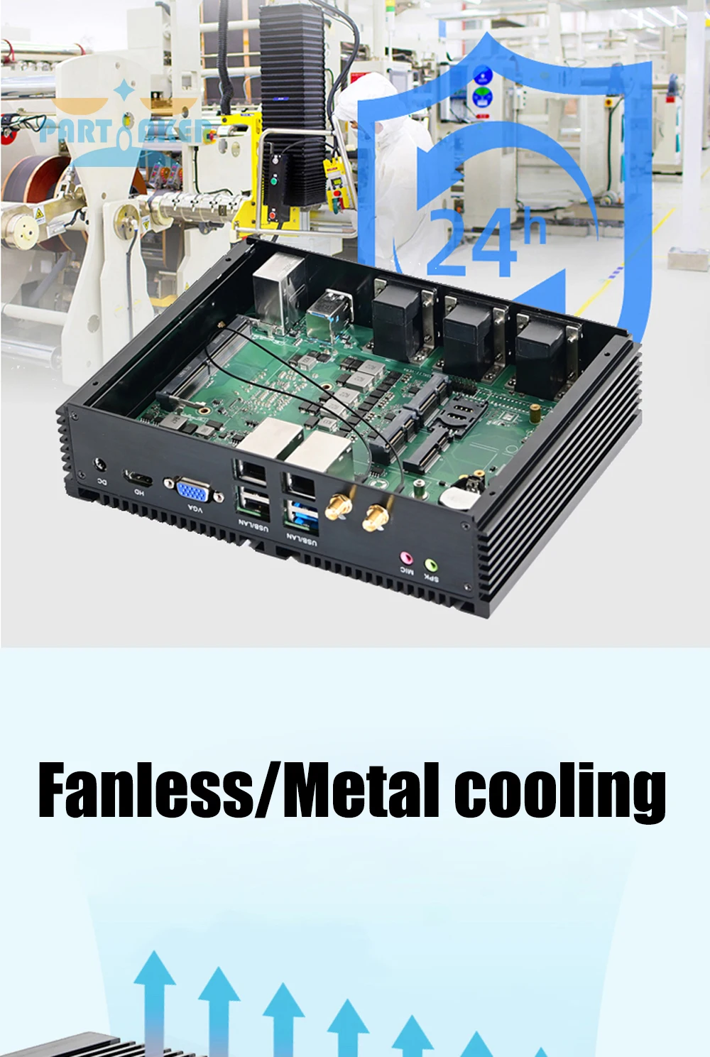 Unleash Power with Fanless Intel Mini PC - Core i7 8550U | i5 8250U | i7 6500U | i7 7510U. Versatile with 2 Intel I211 and 6 COM Ports. Elevate your computing with this Mini Computer HTPC marvel! Description Image.This Product Can Be Found With The Tag Names Cheap Mini PC, Computer Office, High Quality Computer Office, Mini pc