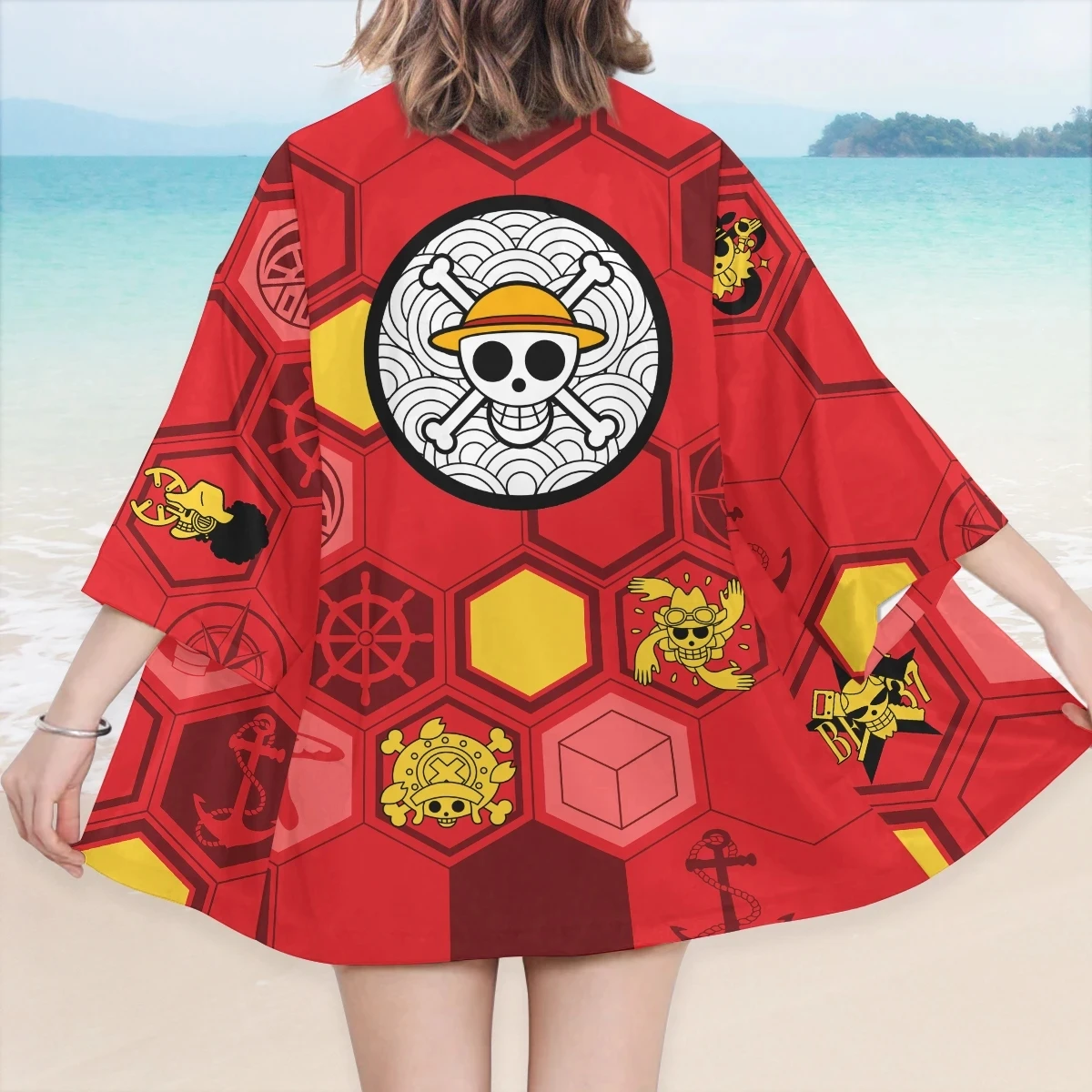 Anime One Piece Monkey D Luffy Trafalgar Law Cosplay Costumes Kimono Four Emperor Edward Newgate Kaido Symbol Haori Cloak Jacket