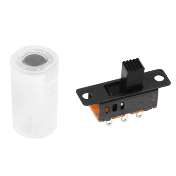 

10 x DC 0.5A 50V 3 Position 2P2T DPDT Panel Mount Slide Switch SS23D32 & 4 x AA to D Size Battery Adapter White Case