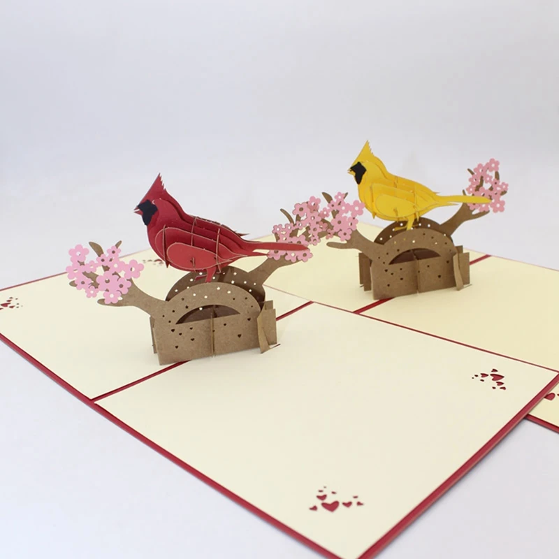 3D Birthday Card Parrot Christening Baby Shower Invitations Laser Cut Christmas Party Cards Thank Y - 4.00024E+12