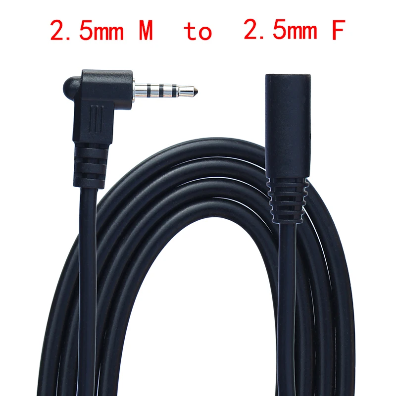 

2.5mm Male to Female Right Angled Extension 4 Pole Stereo Jack Audio Adaptor Cable 0.2M 1M For Car