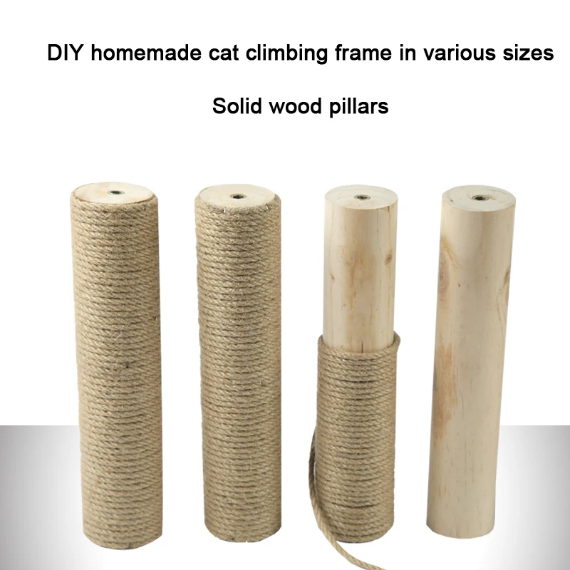 

Cat Scratching Post Cat Tree Sisal Solid Wood DIY Cat Climbing Frame Replacement Post Accessories Kitten Toy Tower Scratcher