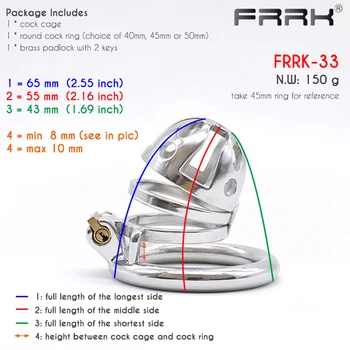 FRRK Sissy Chastity Cage Ultra Small Authentic Metal Cock Device Steel Bird Lock Penis Rings Large BDSM Bondage Sex Toys for CBT 6