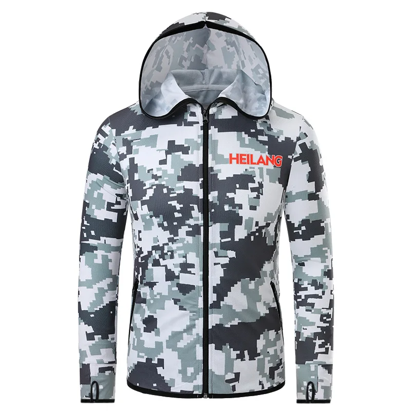 

Camouflage Fishing Suits Sun Protection Clothing Men Summer Viscose Coat Clothes Suit Breathable Anti-mosquito Fishing Angling