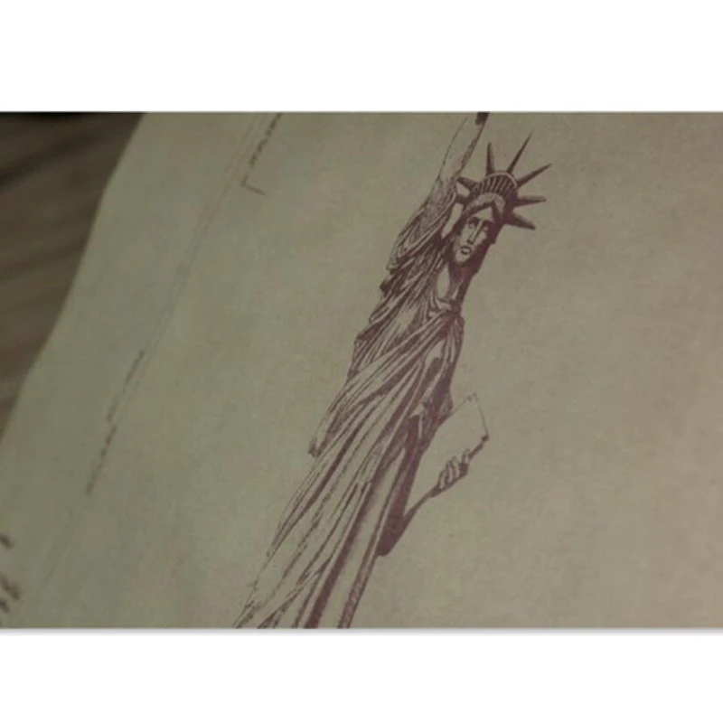 Bar Home Decor Vintage the Statue of Liberty in New York 1886 Design Drawings Poster Retro Kraft Paper 51x35cm Wall Sticker wall stickers home decor posters