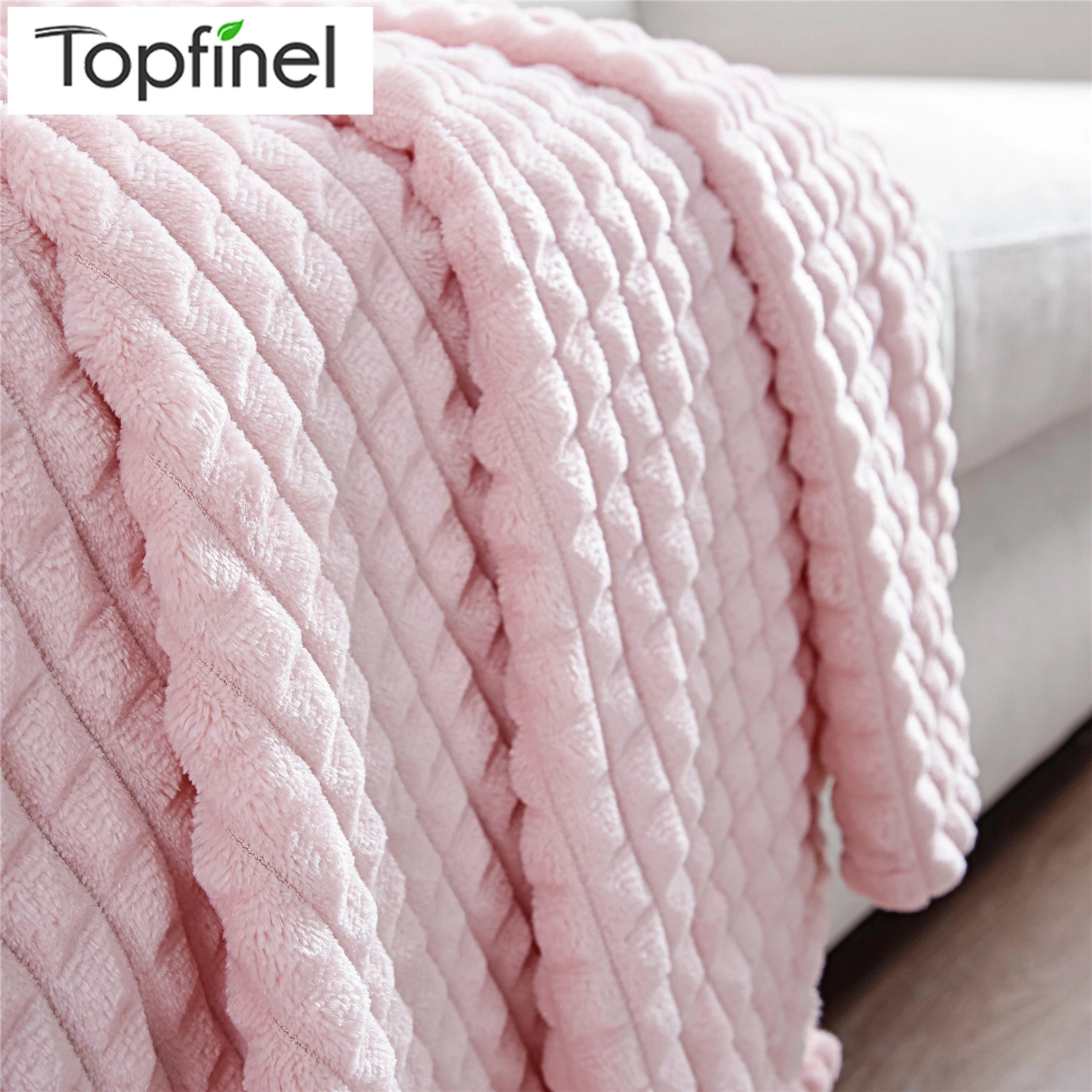 

Topfinel Corn Checkered Coral Fleece Blanket Solid Color Portable and Warm In Winter Flannel Fabric Blanket For Bed Sofa
