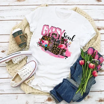 

Women Graphic Camper Leopard Truck Flamingo Vintage Summer Shirt Tops Lady Clothes T-Shirt Womens Clothing Tee Female T Shirt