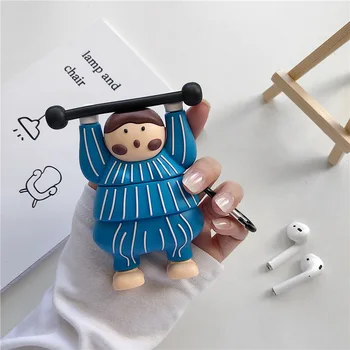 

Case for Airpods 1 2 Bluetooth Earphone Case for Air Pods Accessories Protective Cover Cute Silicone with Keychain Athletic Girl