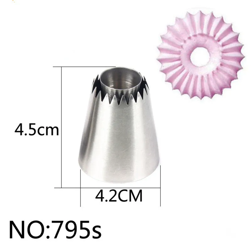 2 Size DIY Nozzle Stainless Steel Dessert Cake Decorating Tips Kitchen Accessories Cookie Bis Icing Piping Cream Pastry Bag Tool - Цвет: Size 4.2CM