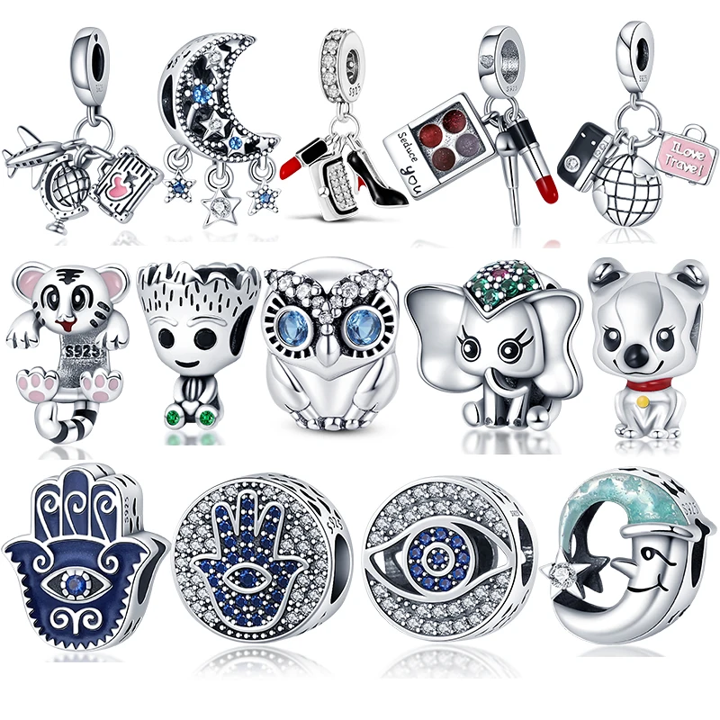 plata charms of ley 925 original Fits original pandora bracelet 925 silver women pendant jewelry galaxy starry sky charms beads