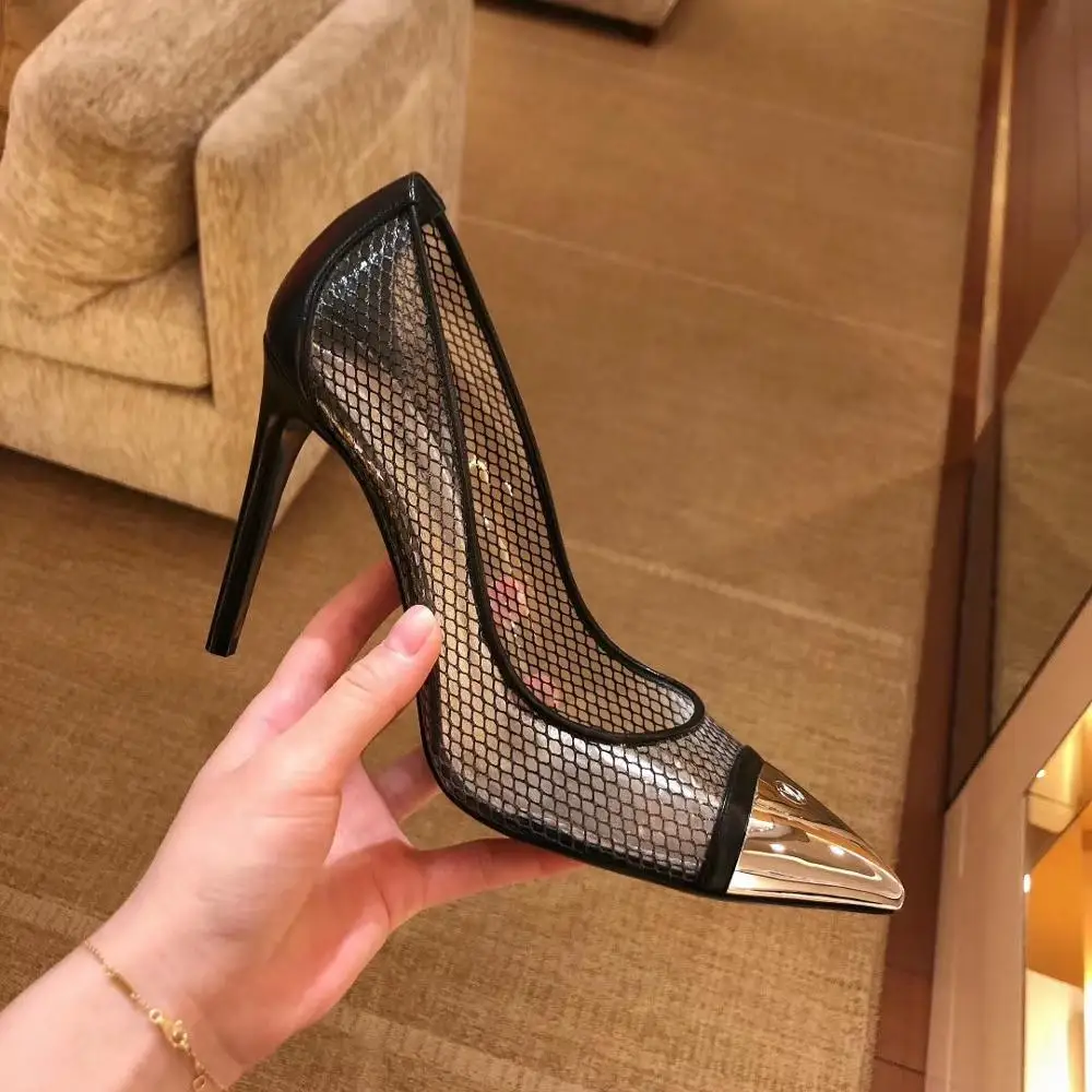 Женские туфли на высоком каблуке привлекательные сетчатые в европейском и
