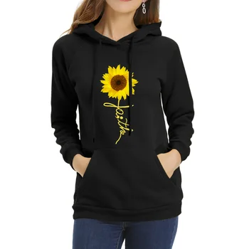 

New fashion printing loose casual long sleeve hooded women's Sweatshirt
