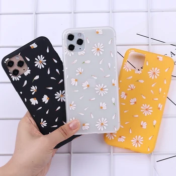 

Daisy Vintage Fashion Flower Phone Cover For iPhone 11 Pro Max X XS XR Max 7 8 7Plus 8Plus 6S SE Soft Silicone Candy Case Fundas