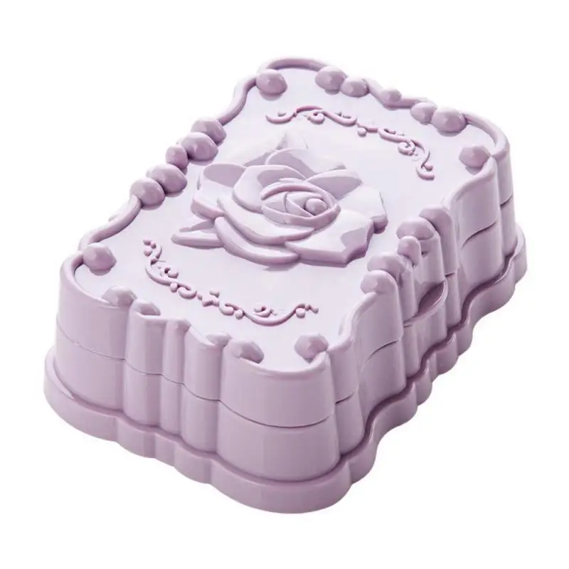 1 шт. Высококачественная коробка для хранения мыла портативная мыльница для посуды Чехол-держатель с крышкой для воды Дизайн Аксессуары для ванной комнаты - Цвет: purple