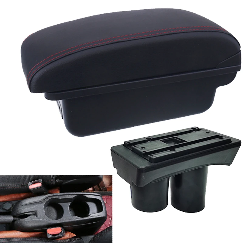 

Armrest Box For Peugeot 301 Interior Retrofit Parts For Citroen C-Elysee Car Accessories Storage With 3USB LED 2014 2015 2016