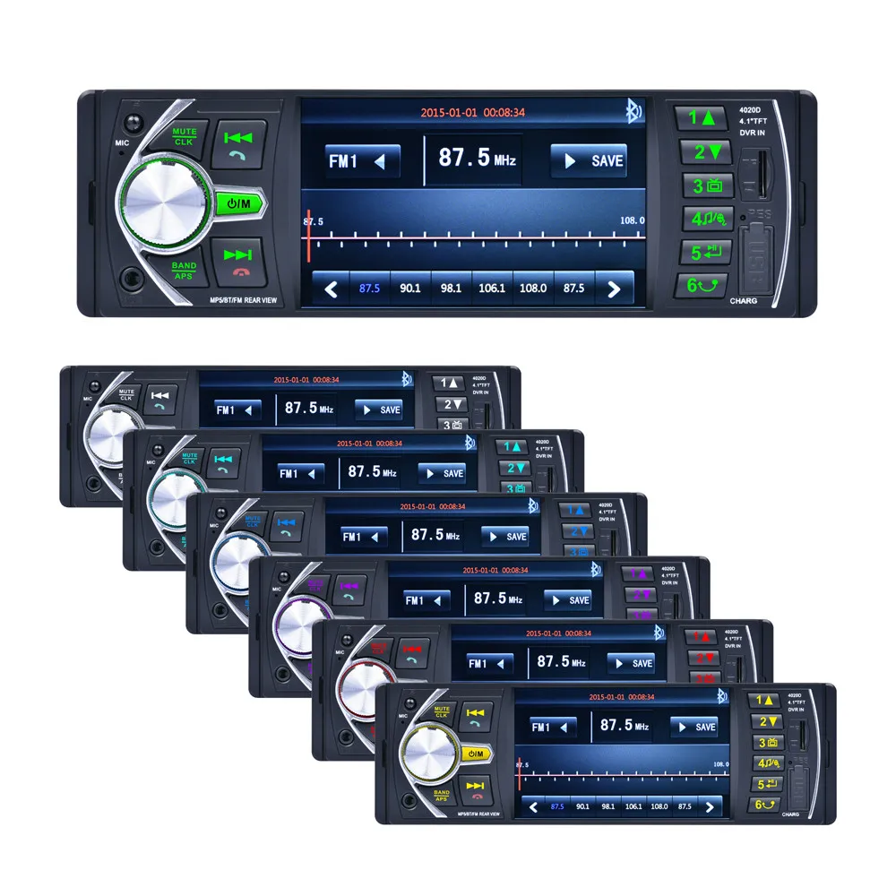 1 Din автомобильное радио 4019B аудио стерео USB AUX FM Bluetooth радио станция MP3-плеер с камерой заднего вида дистанционное управление - Название цвета: D