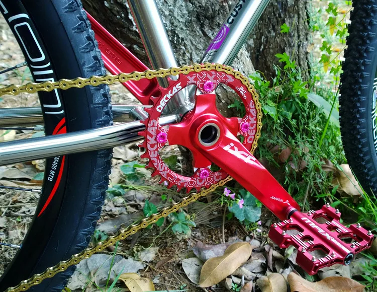 VGEBY pédalier de vélo en aluminium Pédalier de Vélo 104BCD Trou carré Dents Négatives Positives