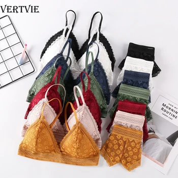 

Women Lace Bra Sets Seamless Underwear Backless V Neck Vest Sexy Panties Padded Yoga Bra Female Lingerie Briefs Yoga Set
