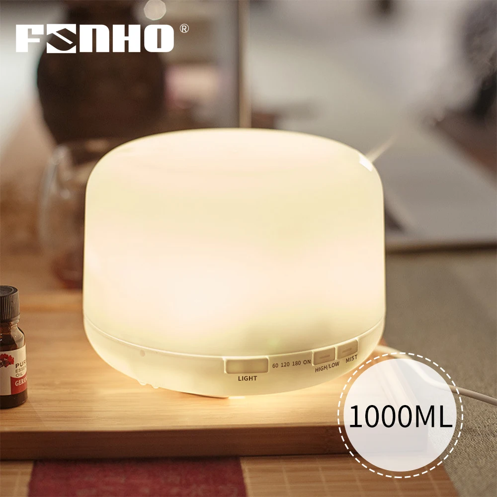 Baratos FUNHO difusor de aromaterapia de 1000ml humidificadores de aire difusores eléctricos aceite esencial Huile esenciales con lámpara de noche LED para el hogar