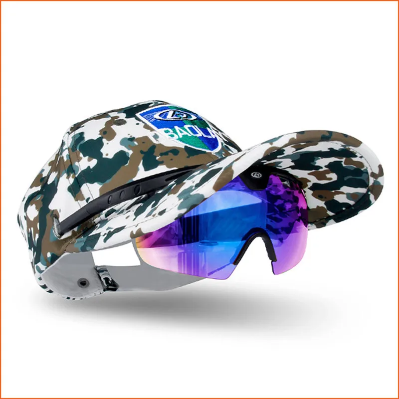 Yfashion мужские/женские поляризованные солнцезащитные очки+ шляпа костюм спортивные солнцезащитные очки для рыбалки аксессуар - Цвет: Jungle Camouflage