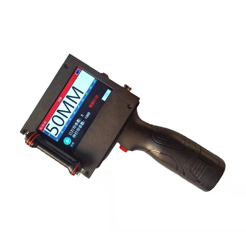 

50mm 600DPI double nozzle Intelligent Inkjet Printer Handheld Spray Coding Machine for tube drum wall paint printing