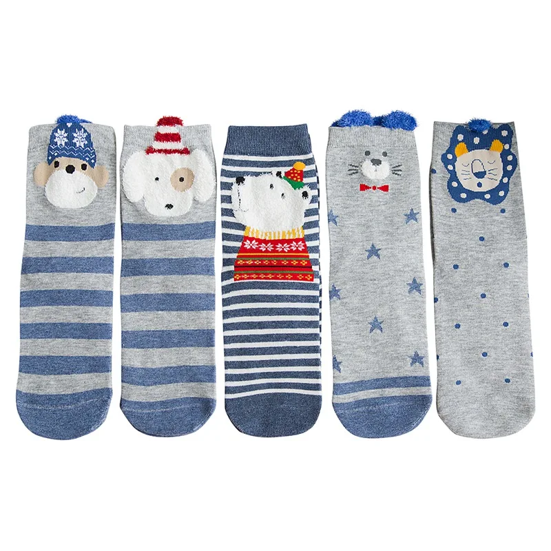 5 пар новых носков, женские носки с мультяшными животными, японский тренд, длинные женские носки без пятки