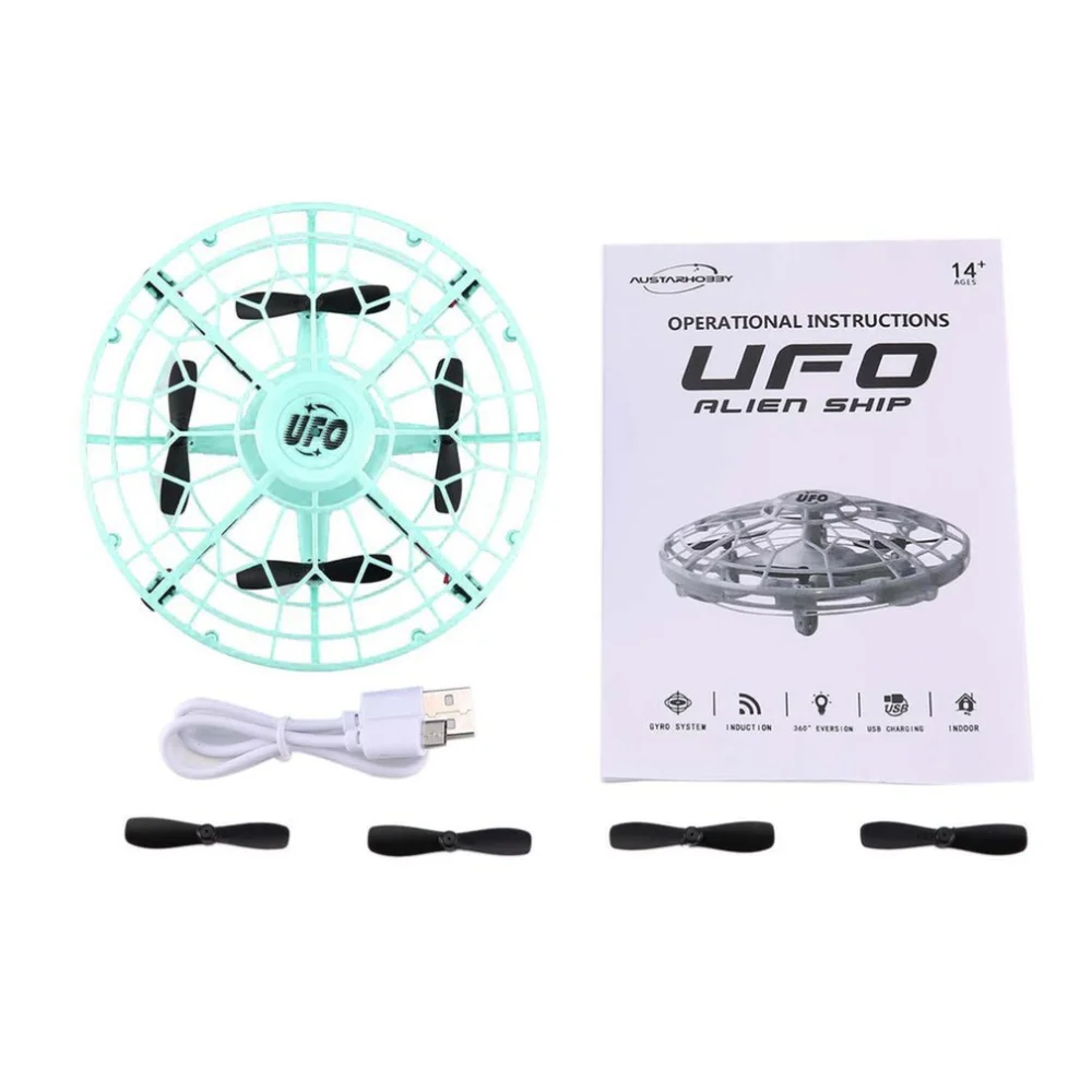 Мини Радиоуправляемый Дрон с датчиками 2,4G 4CH Квадрокоптер Gyro Fly Ball умный Небьющийся Карманный UFO безопасные игрушки для детей