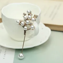 Стиль Мода Мульти-линия булавка брошь анти-экспозиция универсальная двуглавая жемчужная Пряжка для кардигана воротник булавка пряжка