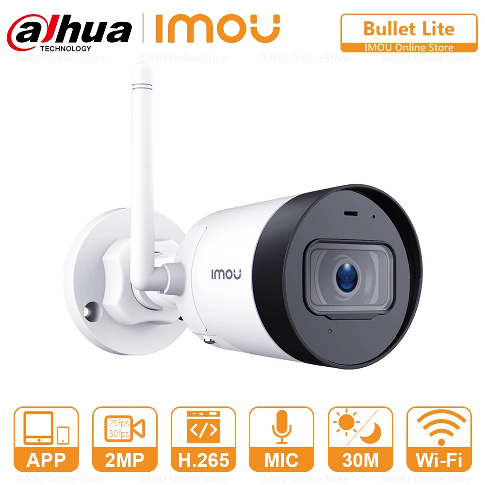 Dahua Bullet Wifi Ip Camera Outdoor Builtin Microphone Alarm