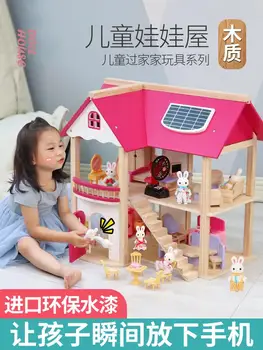 

DIY Wooden Doll House Educational Furniture Miniature House Doll House Funny Birthday Gifts Zabawki Dla Dzieci Kids Toys OO50WW